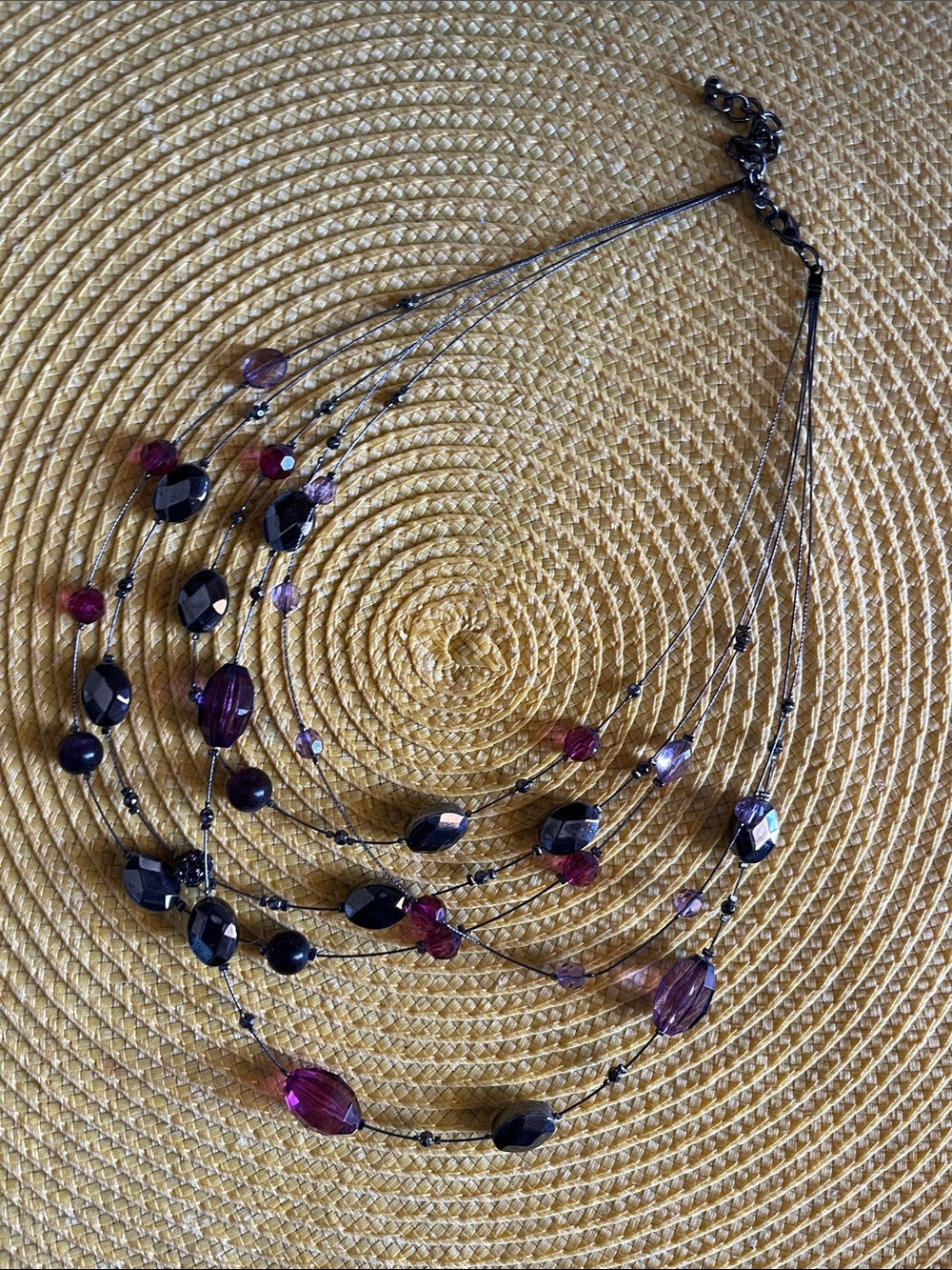 Multi-Strand Purple Beaded Necklace - Women Jewelry